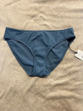 Shade & Shore Women’s Blue Low Rise Ribbed Bikini Bottoms Small (4-6) NWT